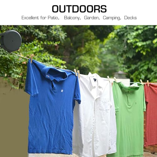 HASTHIP® Retractable Clothesline 30lbs Portable Heavy Duty Indoor and Outdoor Washing Line 39 Feet PVC with Wooden Clamp Wire (Grey) 2 PCS HASTHIP® Retractable Clothesline 30lbs Portable Heavy Duty Indoor and Outdoor Washing Line 39 Feet PVC with Wooden Clamp Wire (Grey) 2 PCS